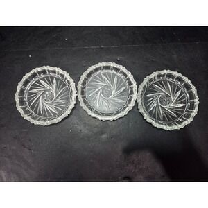 Pinwheel Crystal Glass Coasters, Set of 3 Coasters, Star of David, Collection